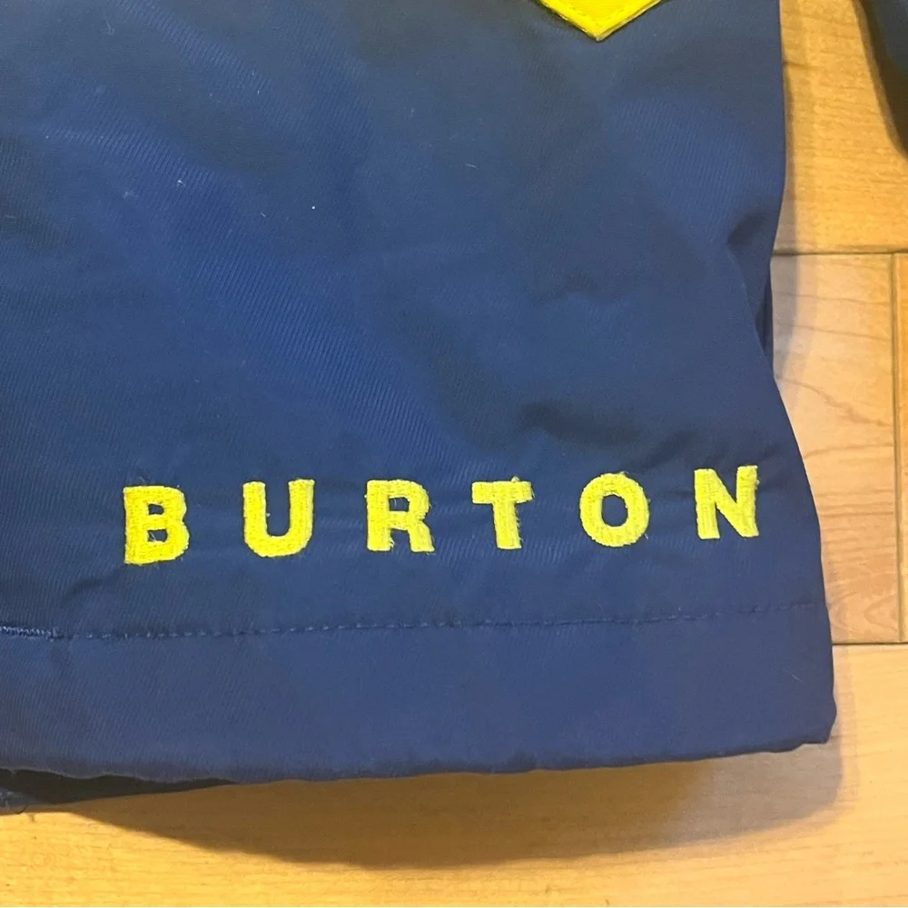 Burton Kids Yellow Navy Blue Striped Ski Snowboard Coat large Chittagong Dryride